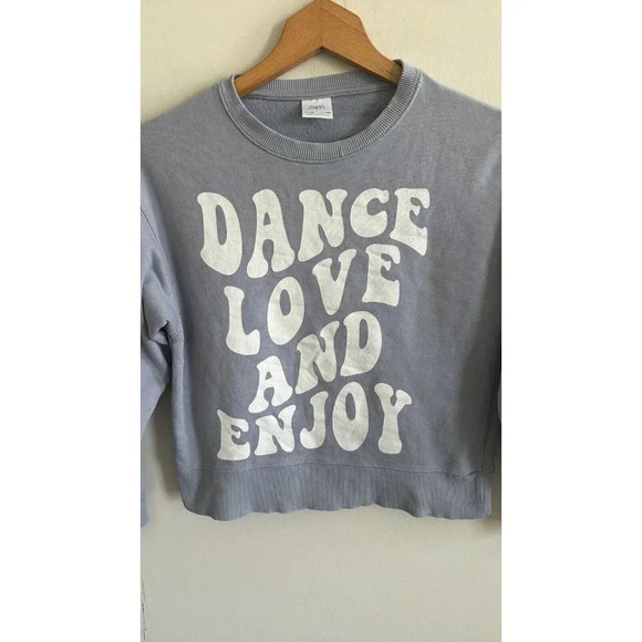 ZARA GIRLS Pullover Purple Long Sleeve Sweatshirt Graphic dance Sz 10 - Picture 3 of 6